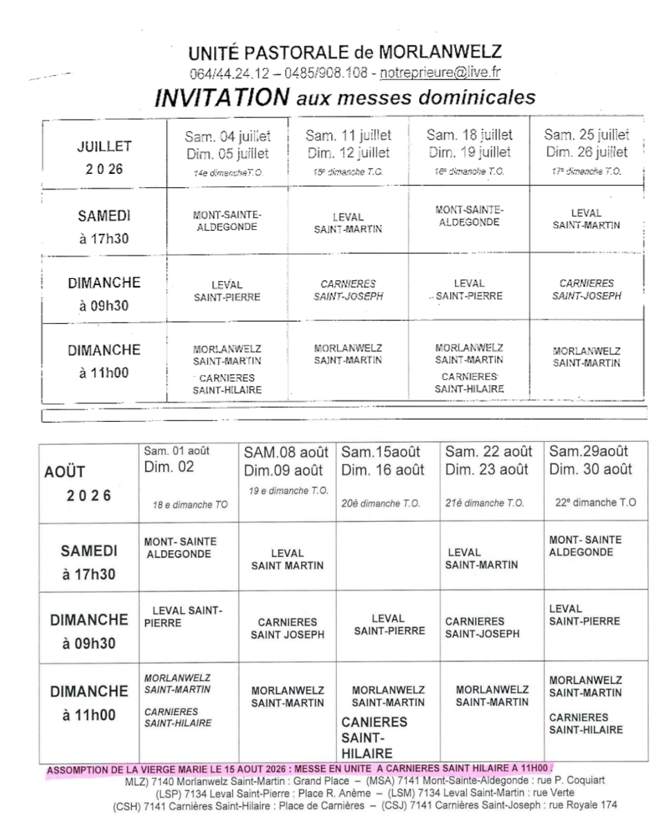 Messes septembre 2025